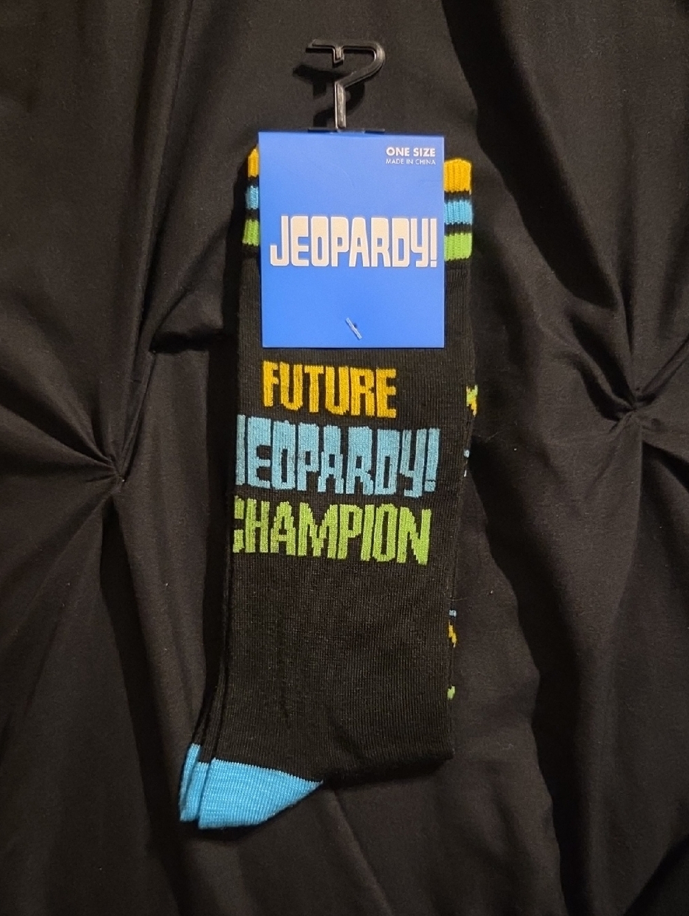 'Future Jeopardy Champion' Black Crew Socks